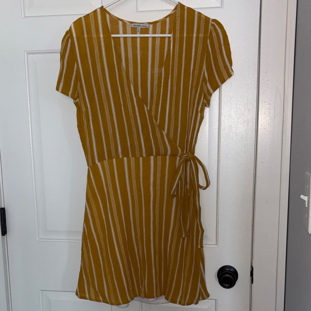 Charlotte Russe Mustard and White Striped Mini Dress